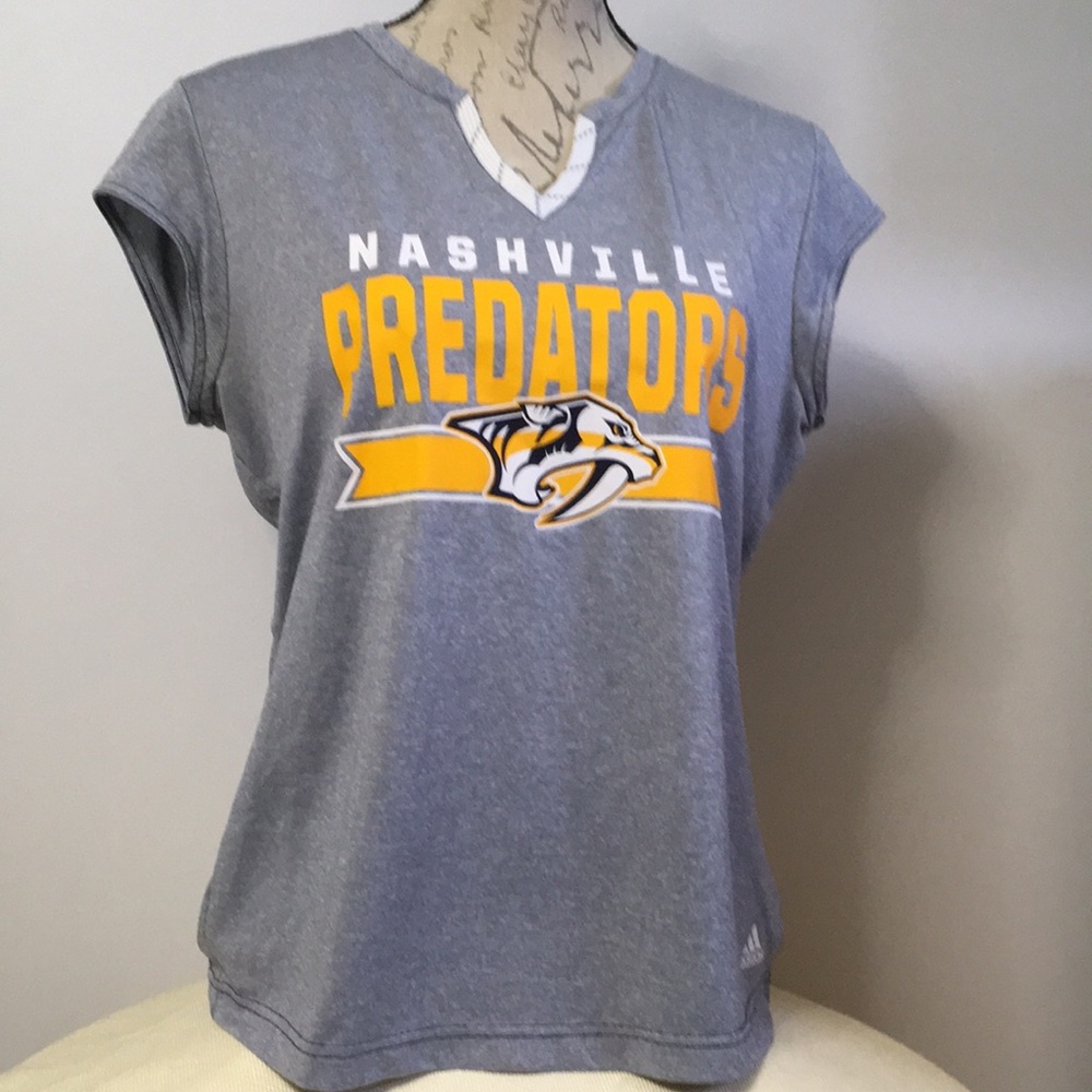 💐Nashville Predators Adidas Cap Sleeve Tank Sz L Grey